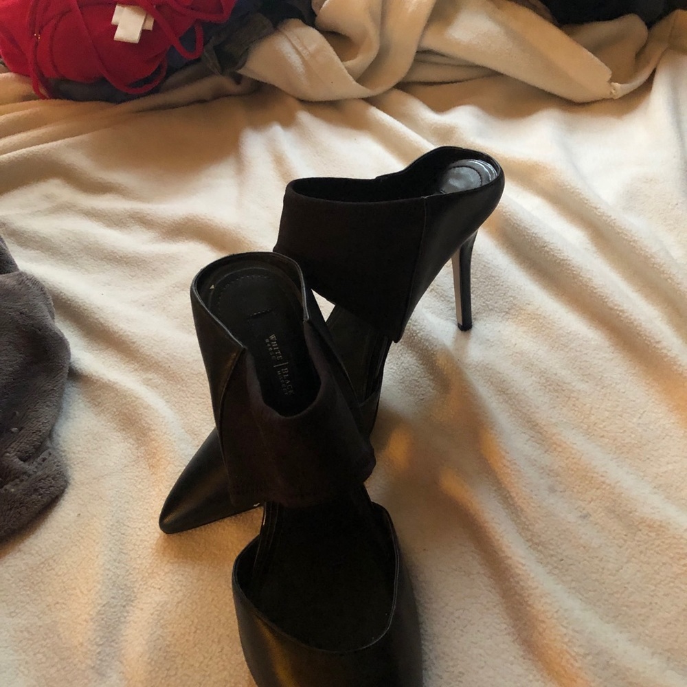 High heel slide on sandals